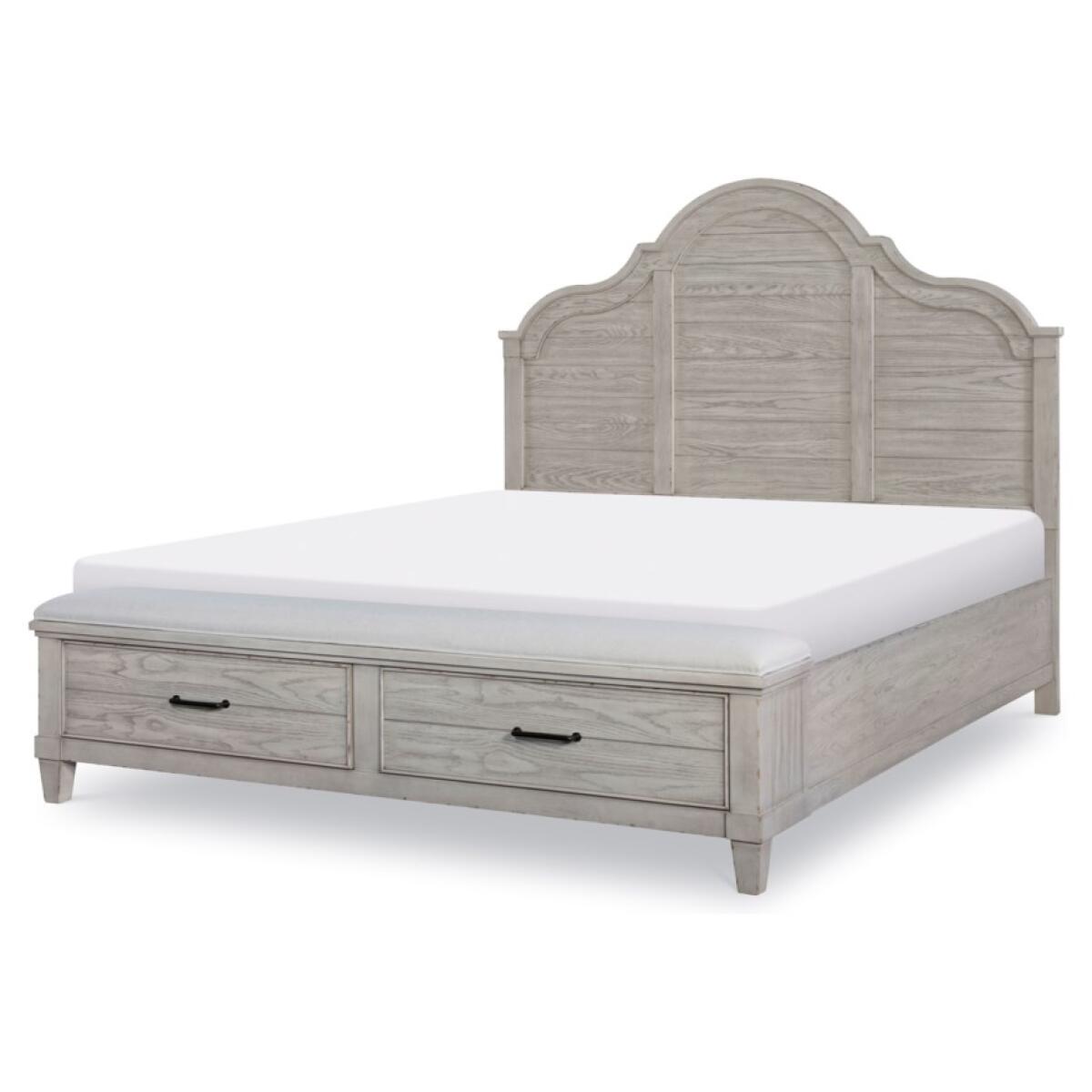 Modern Farmhouse Queen Arched Panel Bed With Storage Footboard Beds Legacy Classic Furniture 4