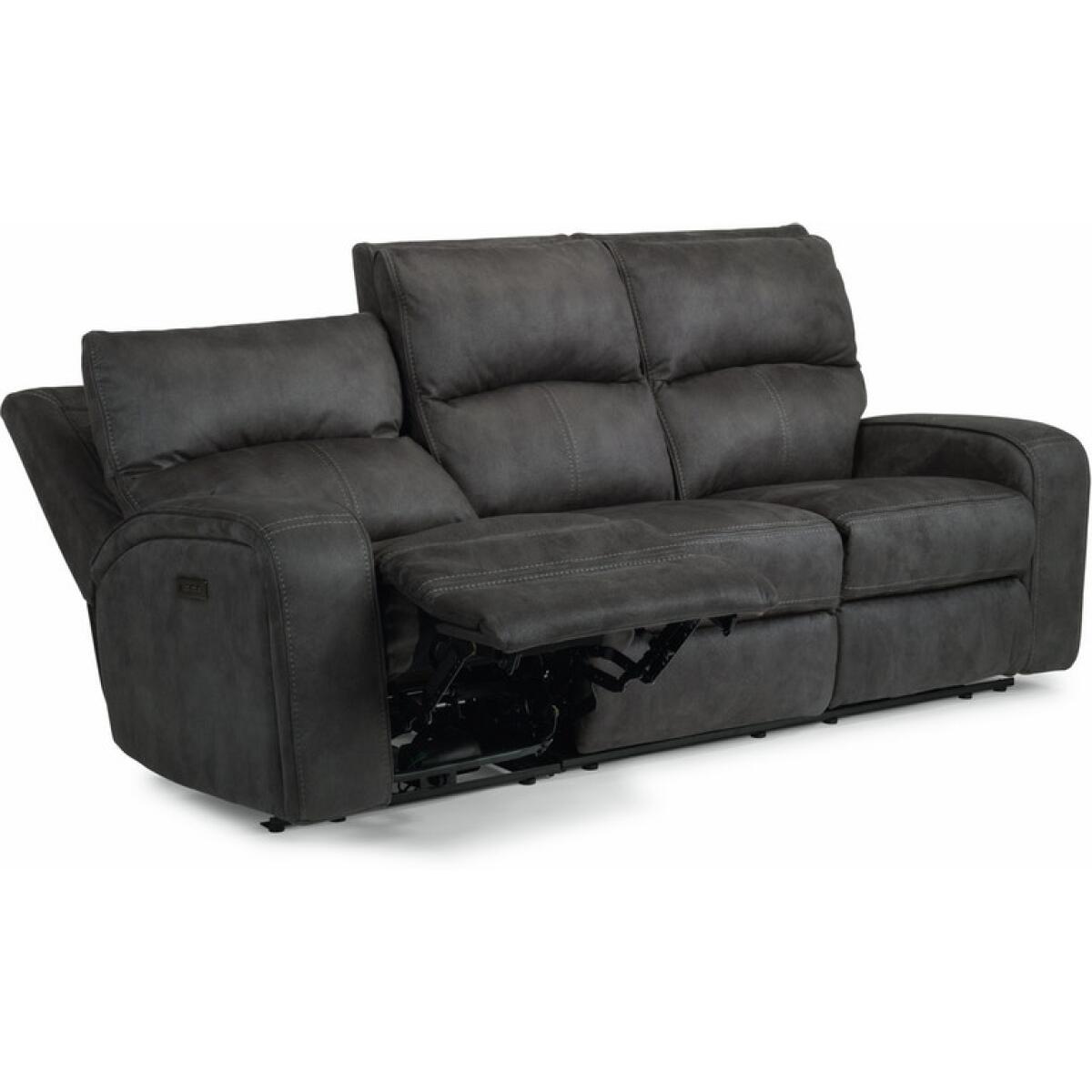 Nirvana Fabric Power Reclining Sofa with Power Headrests Recliners Customizable 4