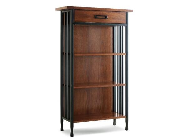 Ironcraft Mantel Height Bookcase w/ Drawer Storage Bookcases Leick