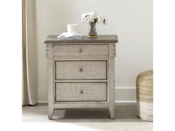 Ivy Hollow 3 Drawer Night Stand w/ Charging Station Nightstands Liberty Furniture