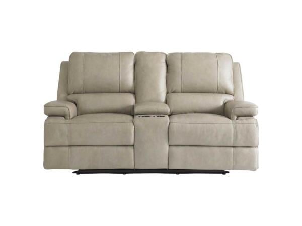 Parsons Club Level Loveseat w/Power and Console Loveseats Bassett Furniture