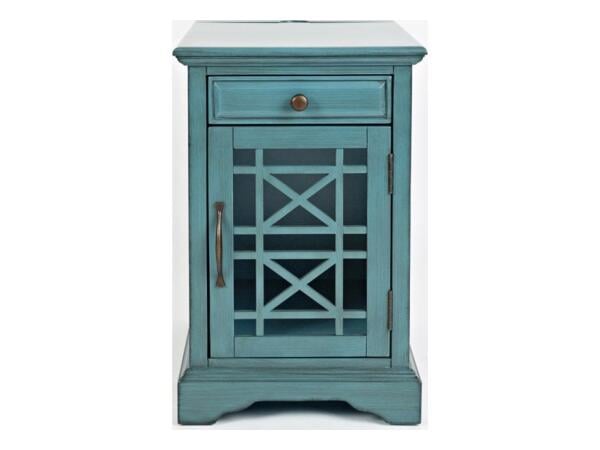Craftsman Teal Power Chairside Table End tables Jofran