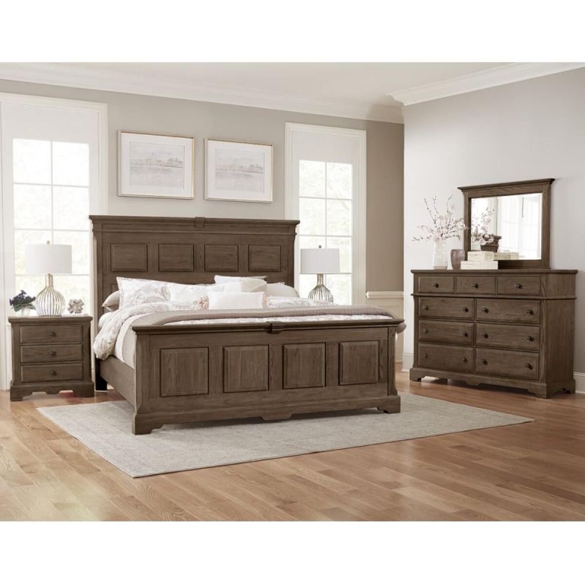 Heritage King Mansion Bed In Cobblestone Oak – 112-669-966-733-ms2 Beds Vaughan Bassett 5