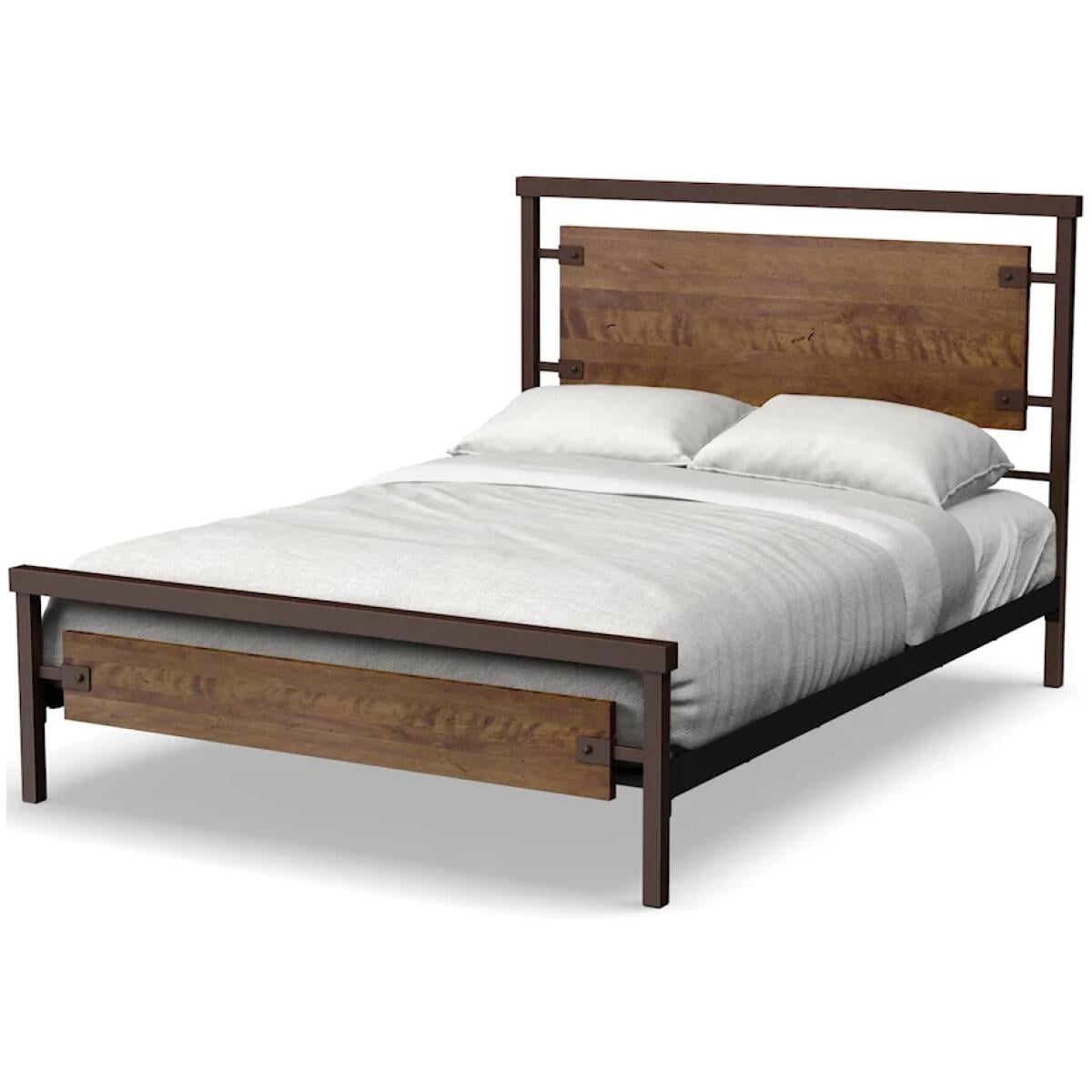 Industrial Customizable King Timber Regular Footboard Bed Industrial Customizable King Timber Regular Footboard Bed - Image 1