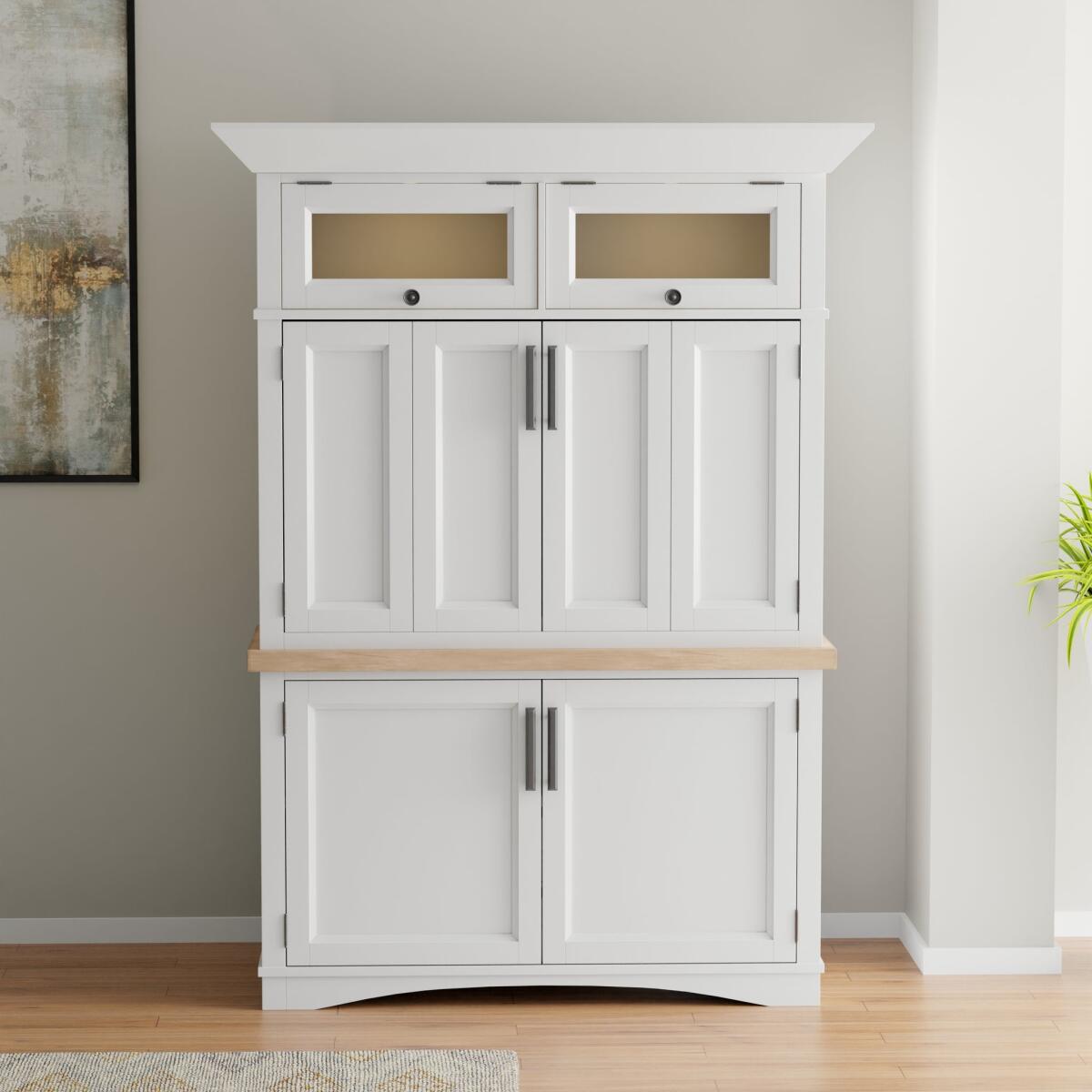 Americana Modern – Cotton Workstation With LED Light Bookcases Parker House 4