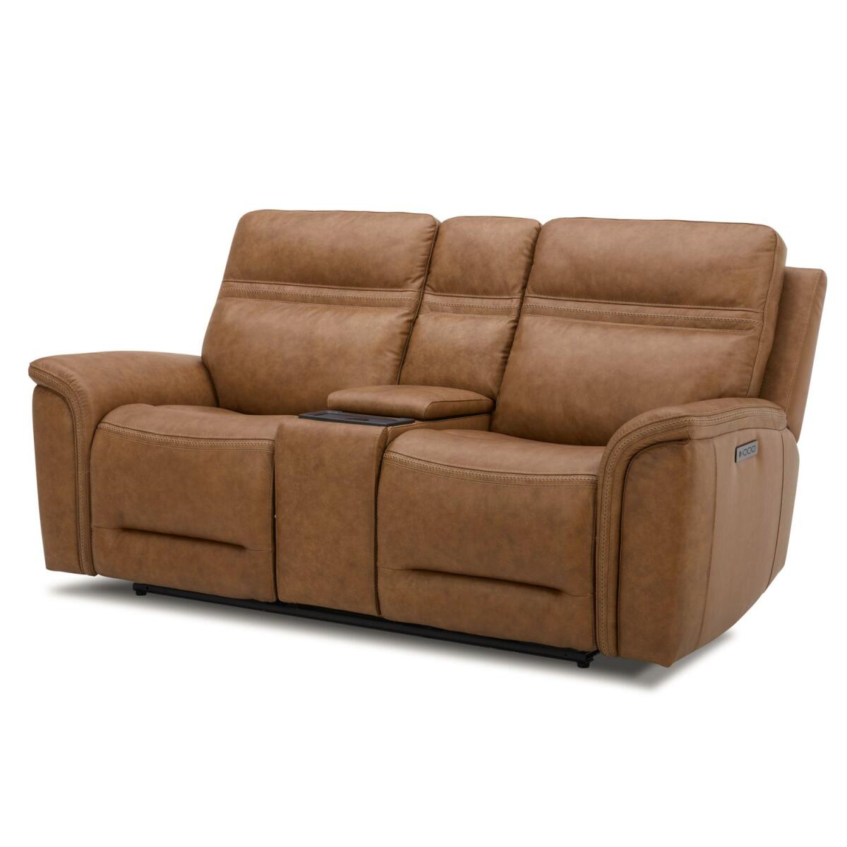 Cooper Loveseat w/Console P3 & ZG – Camel Cooper Loveseat w/Console P3 & ZG - Camel - Image 1
