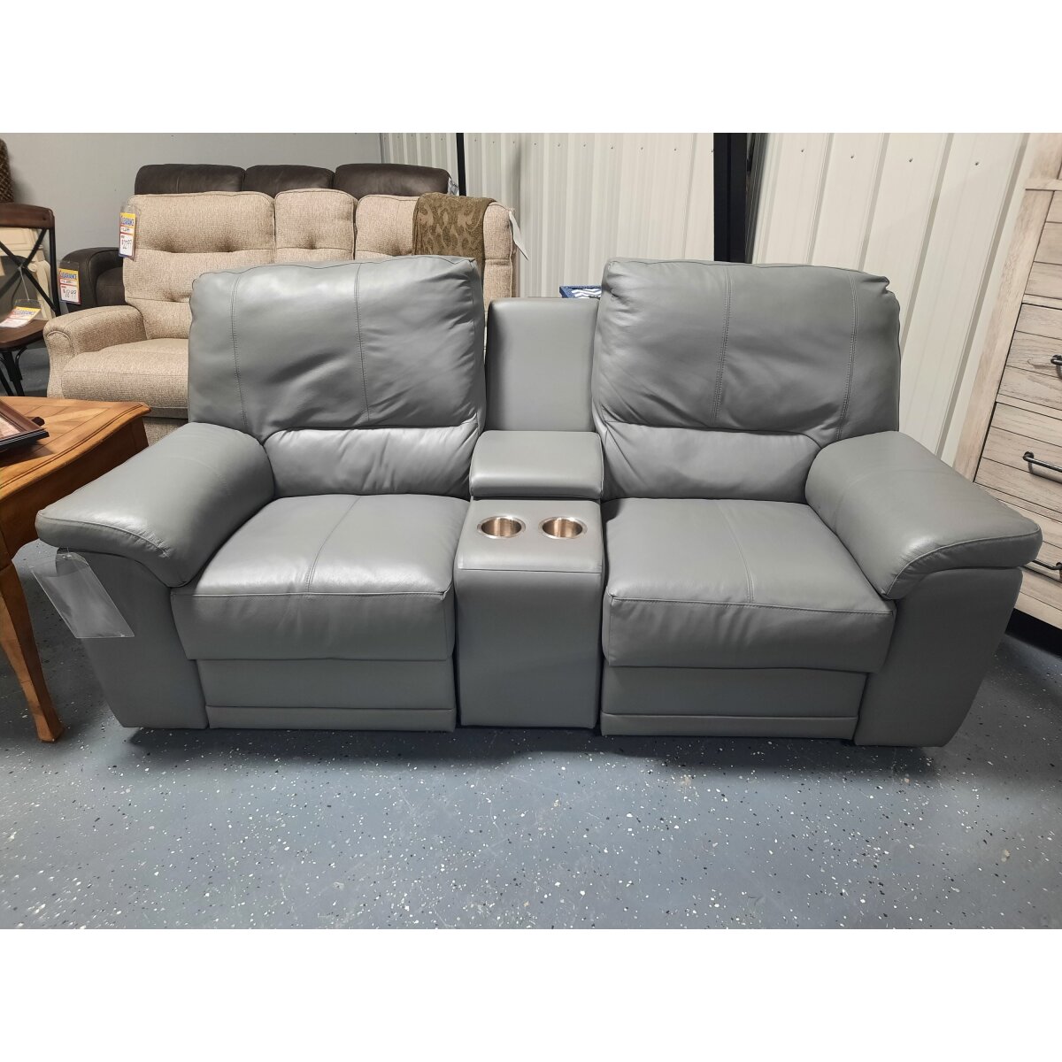 Leather Power Reclining Loveseat Sofas 8