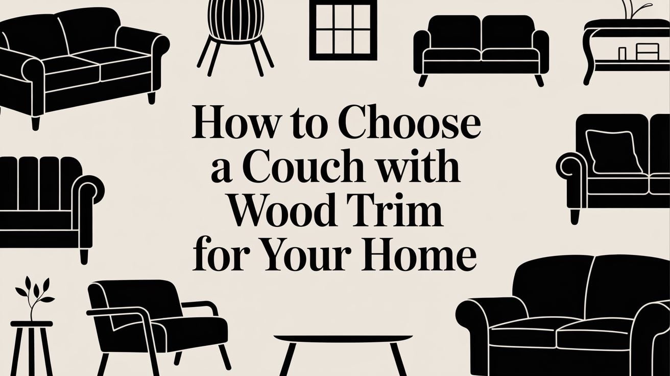 Couch With Wood Trim Furniture Design