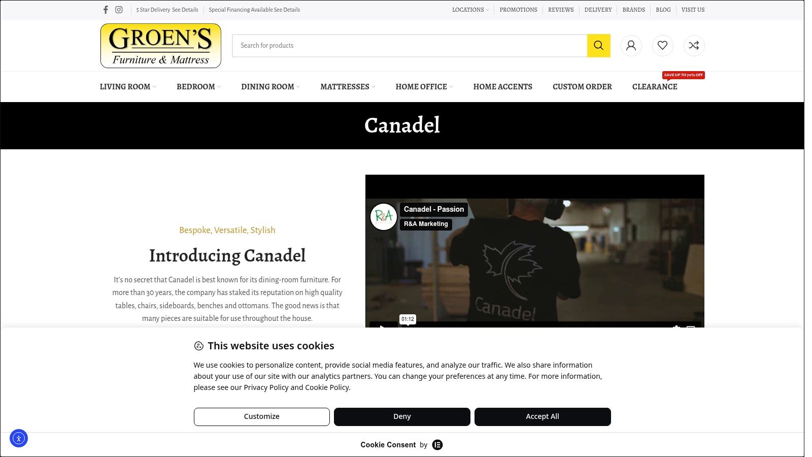 Screenshot from https://groensfinefurniture.com/canadel/
