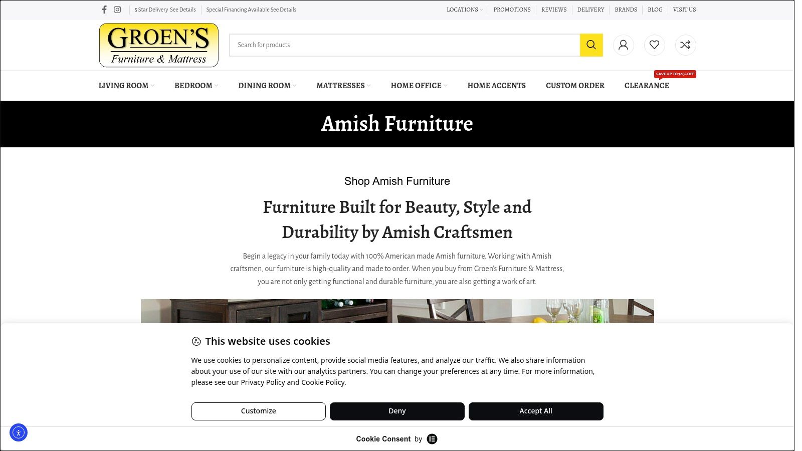 Screenshot from https://groensfinefurniture.com/amish-furniture/
