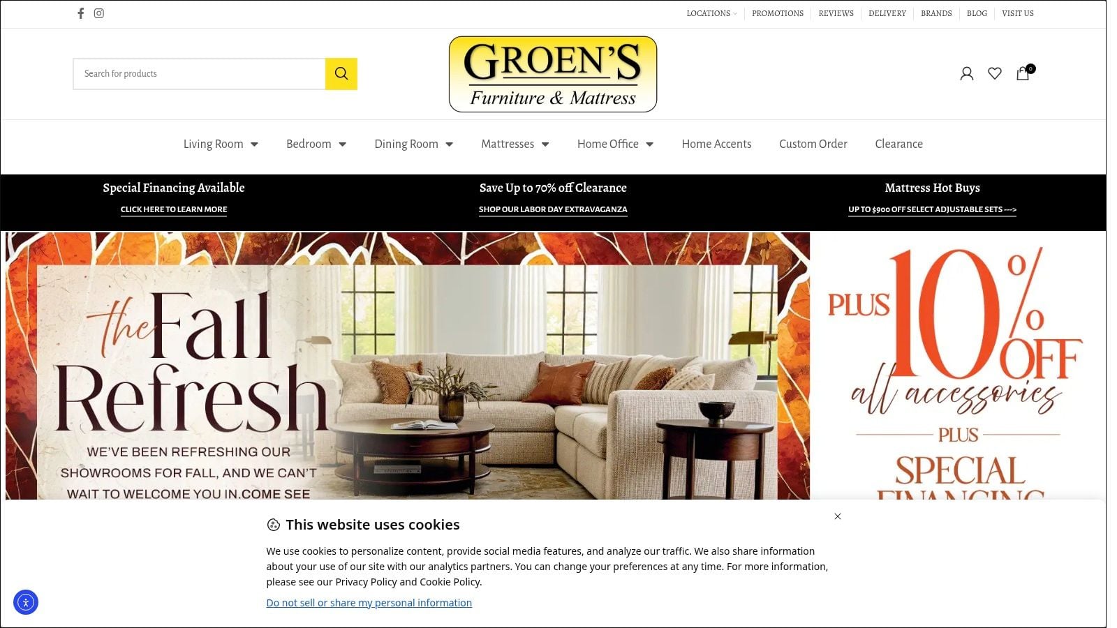 Screenshot from https://groensfinefurniture.com