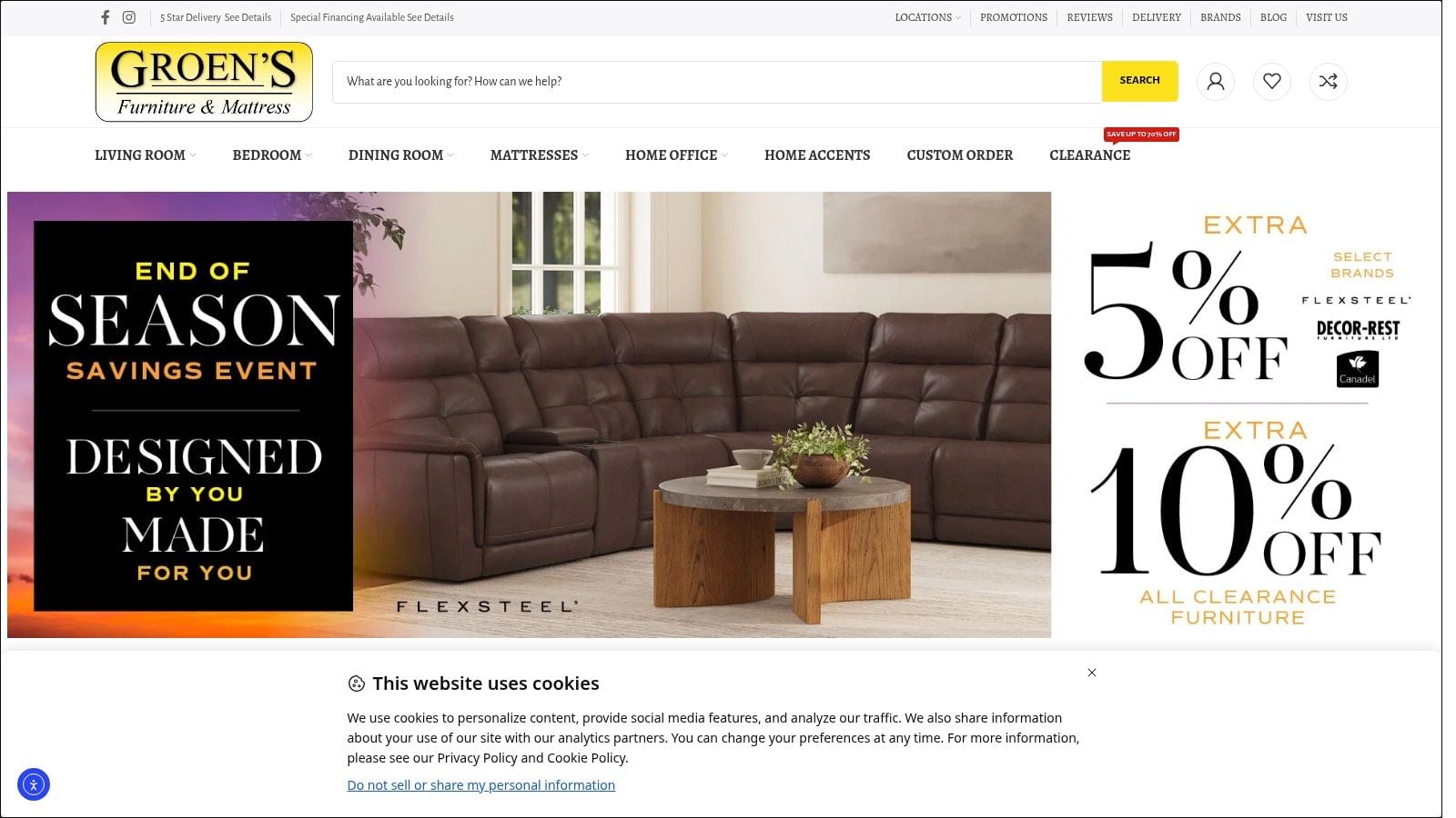 Screenshot from https://groensfinefurniture.com